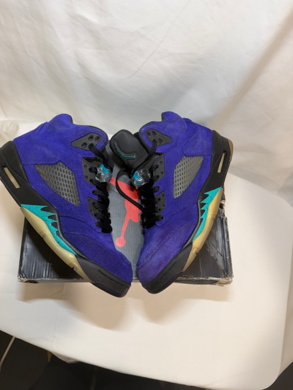 Nike Air Jordan 5 Alternate Grape Purple Suede Retro Sneakers Men’s 8 - Picture 12 of 16